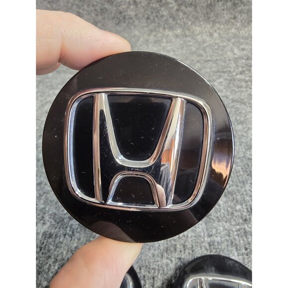 Center Caps Lot of 4 Honda OEM Black 275in PS PPE Hub Dust Wheel Covers #80 - Picture 4 of 8